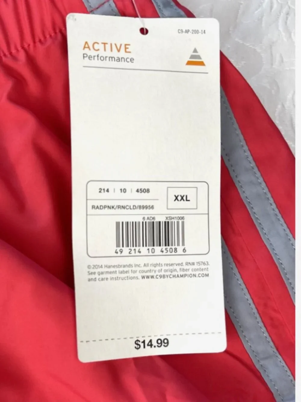Champion Orange Athletic Shorts XXL Performance Running Gym Athleisure NWT‎
